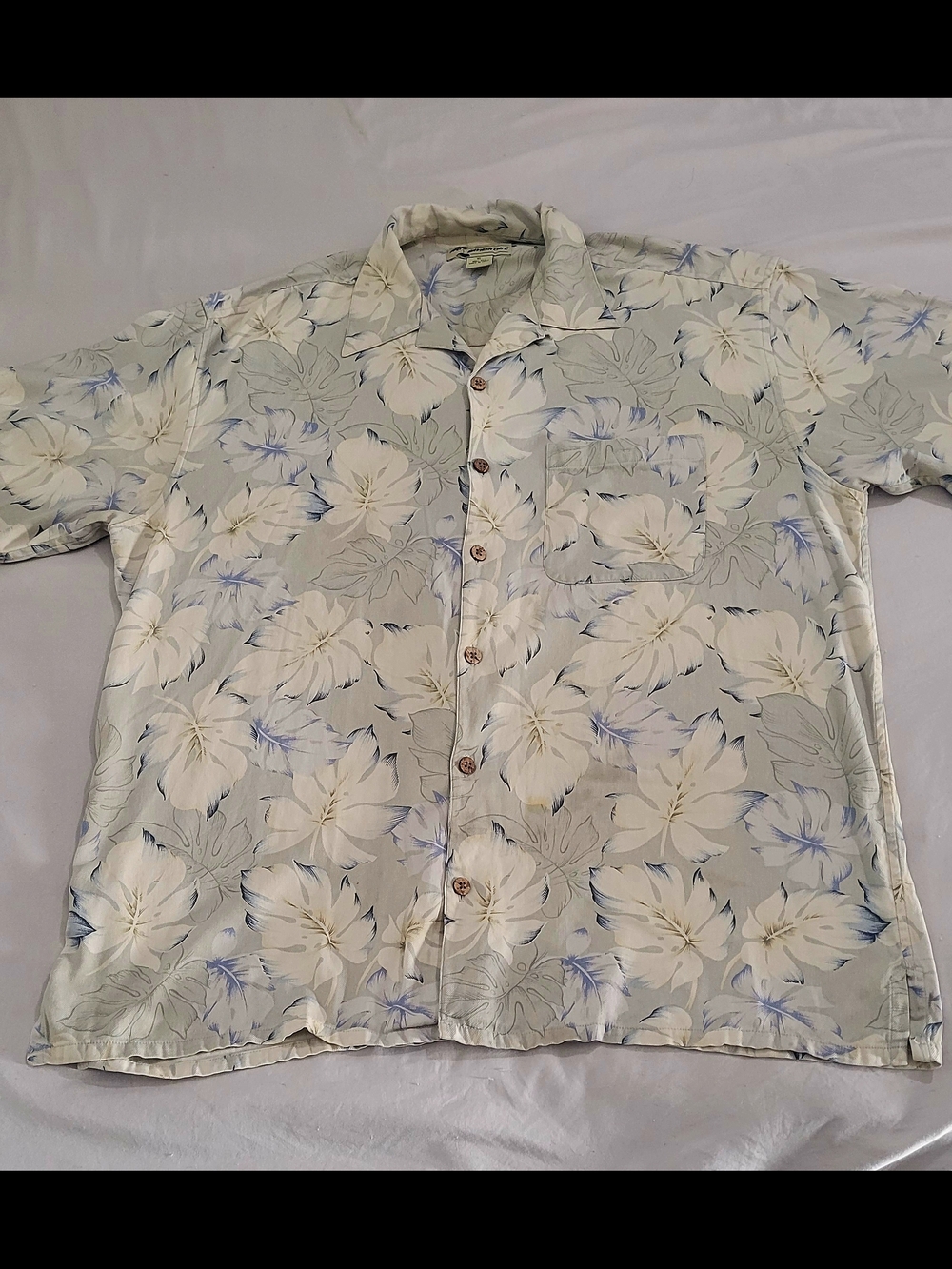 Havana Cafe Men's Light Blue Floral Short-Sleeve Button-Up Shirt